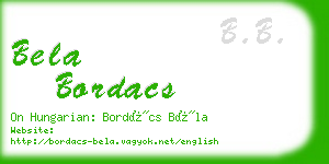 bela bordacs business card